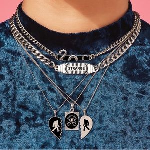 Strange rhodium plated choker from little rooms